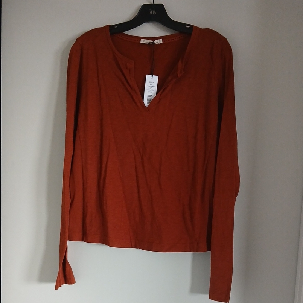 Michael Stars Rust Long Sleeve Top